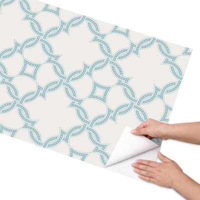 Coloray Meubel Wrap Folie - Romig Meubelfolie - 65x130 cm - Decoratiefolie Zelfklevend Geometrische ornamenten - Meubelfolie Zelfklevend - Geometrische Meubelfolie - Wrapfolie Keuken - Wanddecoratie - Achtergronden en patronen