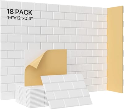 NTHProducts - Geluidspanelen - Geluidsisolatie - Ideaal voor studio's en thuiskantoren - Wit - Geluidsabsorberend - 18 Stuks 12" X 16"