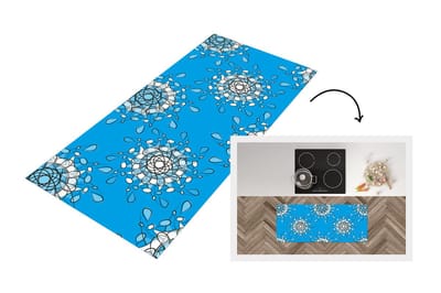 Keukenloper - Loper keuken - Bloemen - Sneeuwvlok - Design - Winter - 120x50 cm - Keukenloper vinyl