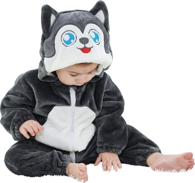 JAXY Baby Onesie - Baby Rompertjes - Baby Pyjama - Baby Pakje - Baby Verkleedkleding - Baby Kostuum - Baby Winterpak - Baby Romper - Baby Skipak - Baby Carnavalskleding - EU 74/80 (label 90) - Husky