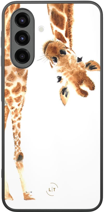 Leuke Telefoonhoesjes - Hoesje geschikt voor Samsung Galaxy A26 - Giraffe - Backcover zwart - Giraffe - Bruin