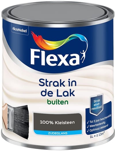 Flexa - Strak In De Lak Buitenlak Zijdeglans - 100% Kleisteen - Mengverf - 1 L