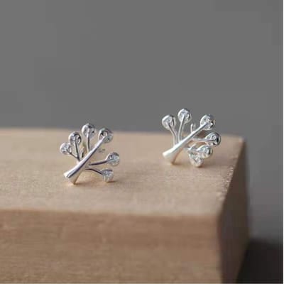 Oorknopjes zilveren meisje dames - Oorknoppen - 10mm - 12mm - boompje- zilver 925
