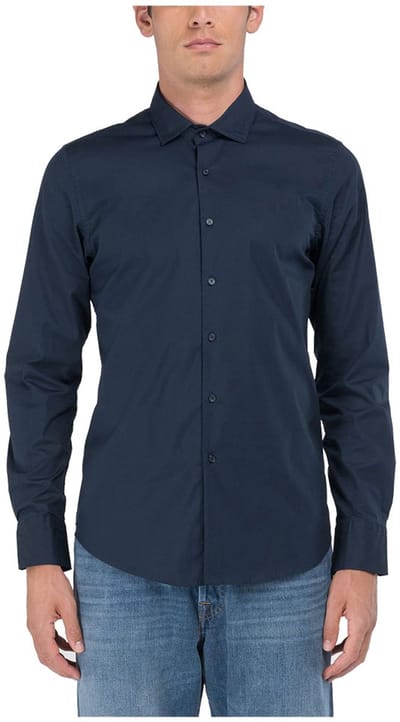 Replay M4140 .000.80279a Overhemd Met Lange Mouwen Blauw 2XL Man