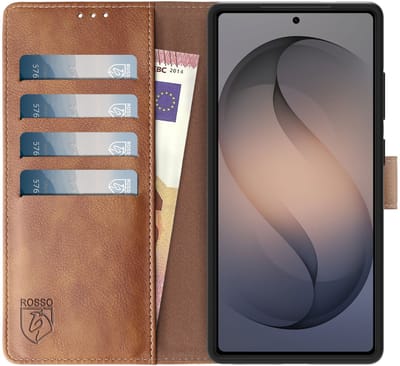 Rosso Element Geschikt voor Samsung Galaxy S26 Ultra | Wallet Book Case | Portemonnee Hoesje | 3 Pasjes | Magneetsluiting | Stand Functie | Bruin
