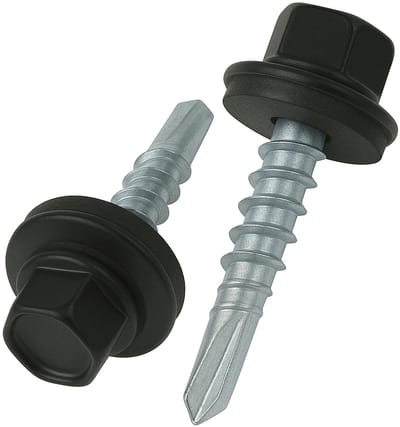 Dakschroeven Zeskantkop - Dakbevestiging Zelfborend - Dakonderhoud Monteren - Met EPDM Afdichtring - 4.8x25 mm - Gitzwart RAL 9005
