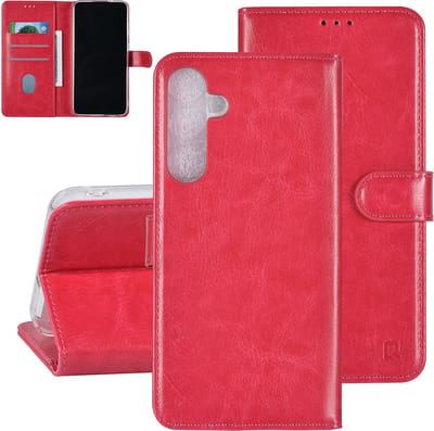 Multimedia & Accessoires PU Lederen Book Case Hoesje geschikt voor Samsung Galaxy S24 Plus – Roze - Portemonnee – Met Stand – Kaarthouder – Pasjes Houder – 3 Pasjes - Magneet Sluiting – Bookcase
