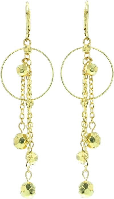 Behave - Dames oorbellen - Goudkleur hangers elegant feestelijk 7,5 cm (69 tekens – binnen de richtlijnen)
