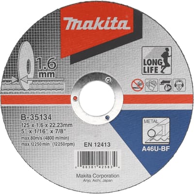 Makita B-35134 Doorslijpschijf 125x22,23x1,6mm staal VE=10