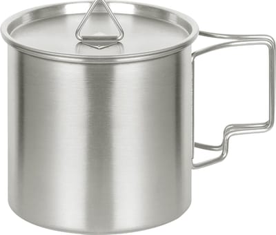 Candala Roestvrijstalen beker outdoor campingbeker koffiemok, theebeker, handvat klapbeker campingbeker met deksel (500 ml)