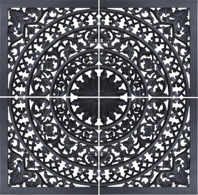 PTMD Wandpaneel Akoulina - 120x1x120 cm - MDF - Zwart