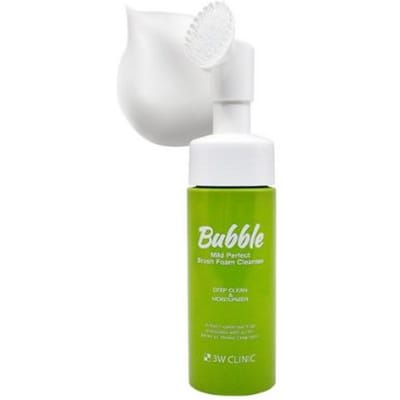 3W Clinic Mousse Nettoyante Moussante Douce Perfect Bubble Brush Nettoyant Visage Doux & Hydratant 150ml white