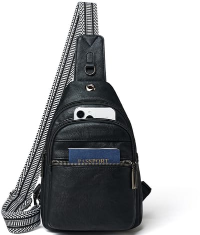 Gloovon® - Sportieve Crossbody Tas - Sling Bag - Dames - Crossbody Tas - Heren - Anti Diefstal Borsttas - Kabelopening - Zwart