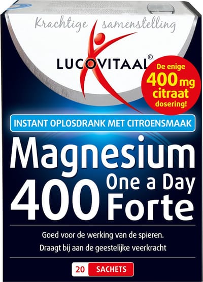 Lucovitaal Magnesium 400 Forte One a Day - 3 x 20 sachets - Voordeelverpakking