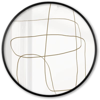 Poster in lijst Rond - Fotolijst 60x60 cm - Posters - Abstract - Wit - Luxe - Ronde posterlijst zwart - Decoratie - Wanddecoratie woonkamer - Muurdecoratie slaapkamer