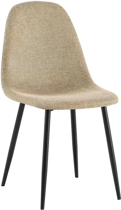 CLP Napier Eetkamerstoel - Modern Design - Zonder armleuning - Metalen Onderstel - Comfortabele Rugleuning - Max. 150 kg - Stof/taupe