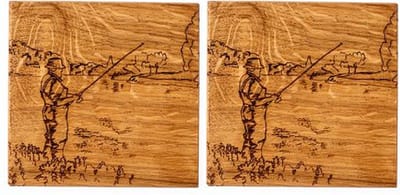 Onderzetters Sport Vissen - Schots Eikenhout - Scottish Made