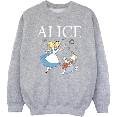 Disney Meisjes Alice In Wonderland Volg Het Konijn Sweatshirt (Sportgrijs)