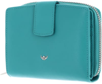 Golden Head Leren portemonnee Madrid RFID Protect Kombischeintasche mit Riegel 1438 Türkis turquoise