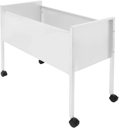 Hangmap-trolley – Voor het opbergen van hangmappen en documenten in thuiskantoor – mobiele archiefkast met wielen, geschikt voor 30 kg – 13,0 × 34,0 × 63,0 cm – zwart en grijs – metaal en kunststof