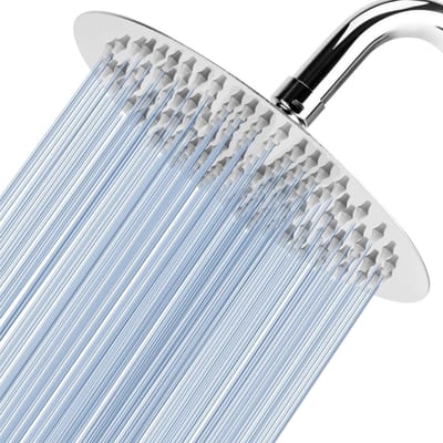 Famanu – Ronde regendouchekop met hogedrukfunctie, comfortabel douchen bij lage waterdruk, wand- of plafondmontage, chroom