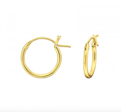 WeLoveSilver - oorringen 12 mm - gold plated - 925 zilver - elegant