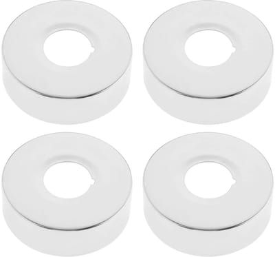 Dailygoods- Draadrozet 4 Stuks - Verchroomd/Roestvrij Staal - Buitendiameter 70 mm - Binnendiameter 25 mm - Hoogte 21 mm - Slijtvast/Schokbestendig - Buisafdekking