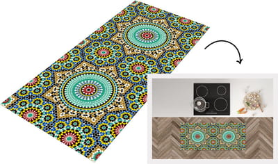Keukenloper - Loper keuken - Mozaïek - Patronen - Mandala - 120x50 cm - Keukenloper vinyl