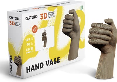 CARTONIC- Hand Vase- 3D puzzel- Speelgoed - DIY- Creatief - Karton - Voor kinderen en volwassenen