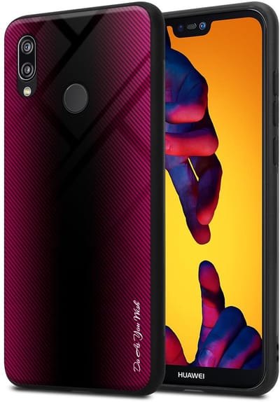 Cadorabo Hoesje geschikt voor Huawei P20 LITE 2018 / NOVA 3E in PAARS ROZE - Beschermhoes gemaakt van TPU silicone Case Cover en achterkant van gehard glas