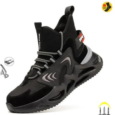 Européen Grande Taille 50 Dernier Design Hommes Bottes de Sécurité Wrok Anti-Écrasement Embout Acier Indestructible Chaussures Industrie de la Construction 37