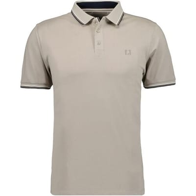 Ragman Polo Piqué Uni Tipping Keep Dry Finish Licht Beige / male