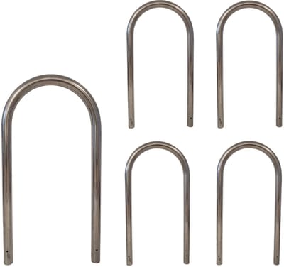 5 x Fietsenrek 115 x 58 cm roestvrij staal Ø 60 mm Beton in Fietsenrek Parker type U