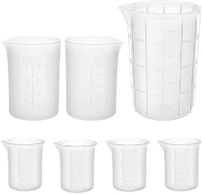 Dailygoods- Maatbeker Set 700ml/250ml/100ml - Siliconen Maatbeker - Maatbeker voor Epoxyhars - Roerstokjes - Creatieve Tools - Premium Kwaliteit - Gietmaat