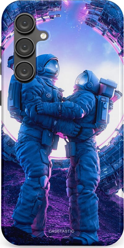Casetastic Hoesje Geschikt voor Samsung S23 FE - Stijlvolle Beschermende Duo-layer Case - Ruimtereis vol liefde