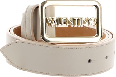 VALENTINO Riem Around Plaque Buckle Belt W95 Ecru / Oro Crème