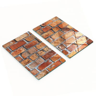 Glazen snijplanken voor in de keuken met afbeelding van een bakstenen muur, 2x30x52 cm