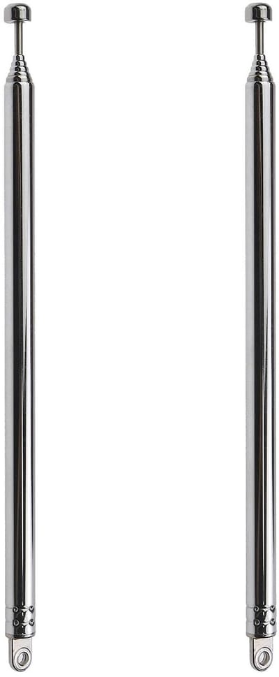 Dailygoody - Telescopische Antenne - Vervangingsantenne - Zilver - FM-antenne - Geschikt voor VHF/UHF-radio - 2 stuks