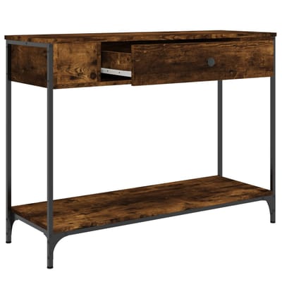 vidaXL - Wandtafel - 100x34,5x75 - cm - bewerkt - hout - gerookt - eikenkleurig