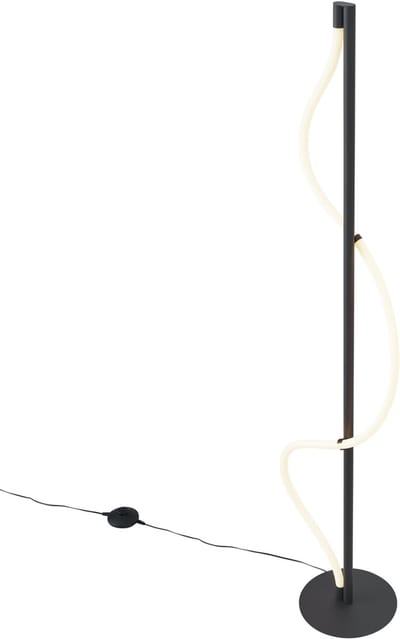 QAZQA twirl - Moderne LED Vloerlamp | Staande Lamp - 1 lichts - H 120.2 cm - Zwart - Woonkamer