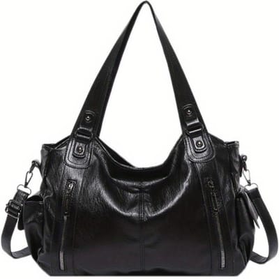 Zachte Binnencompartiment Schoudertassen 2025 Hoge Kwaliteit Contrasterende Kleuren Tassen voor Vrouwen Mode Rits Pu Dames Handtassen black