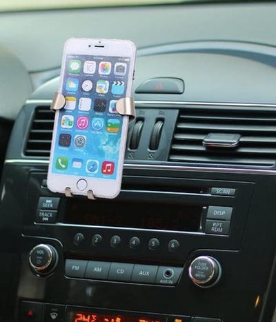 BestCases.nl Universele Luchtrooster Autohouder K11 Goud voor smartphone tot 6 inch