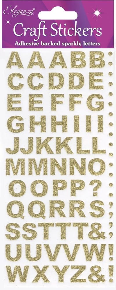 Oaktree - Stickers Alfabet goud rechte letter (per vel)