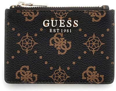 GUESS kaarthoes Carrie Logo SLG Credit Card Case Espresso Logo donkerbruin