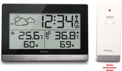Technoline WS9255 KLOK / WEKKER met TEMPERATUURWEERGAVE en WEERSTATION