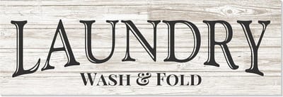 Rustiek Houten Wandbord met Tekst voor Wasmand of Wasruimte