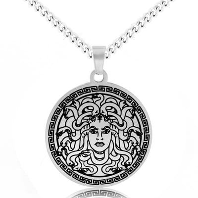 Medusa Ketting - Zilverkleurige Mythologie Talisman - Roestvrij Staal - Pax Amare