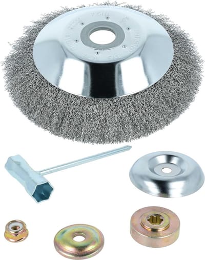 Onkruidborstel - Metaalborstel - Terras Reinigen - Met Accessoireset - 853 Grams - Zilver