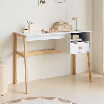 Petite Amélie Kinderbureau met opbergruimte «Cerise» | Wit