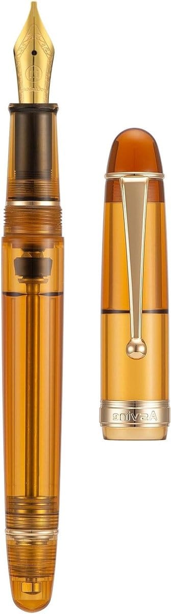 Transparante Bruine Acryl Vulpen met Stub Nib 1.1mm voor Calligrafie en Tekenen, Inclusief Etui Set